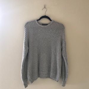 Grey Chunky Cable-knit Sweater